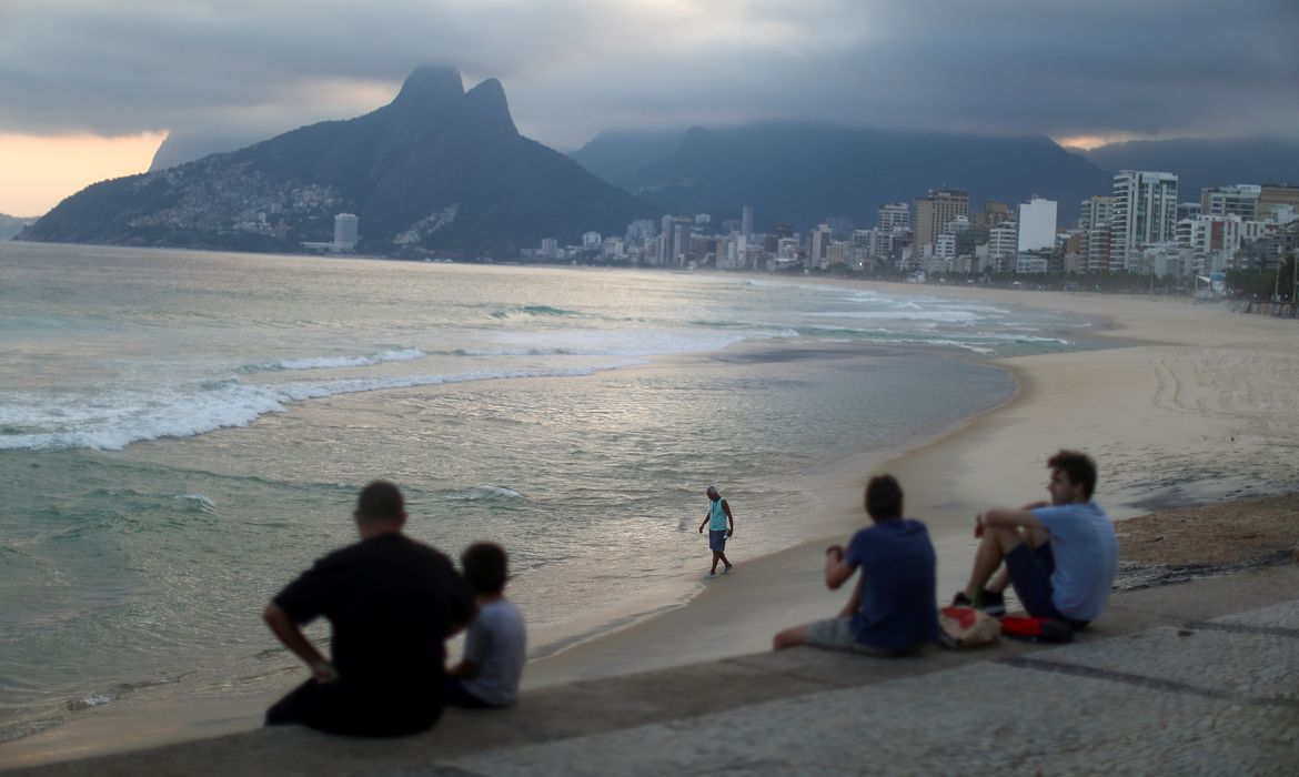 People enjoy the Ipanema beach, following the coronavirus disease (COVID-19) outbreak, in Rio de Janeiro