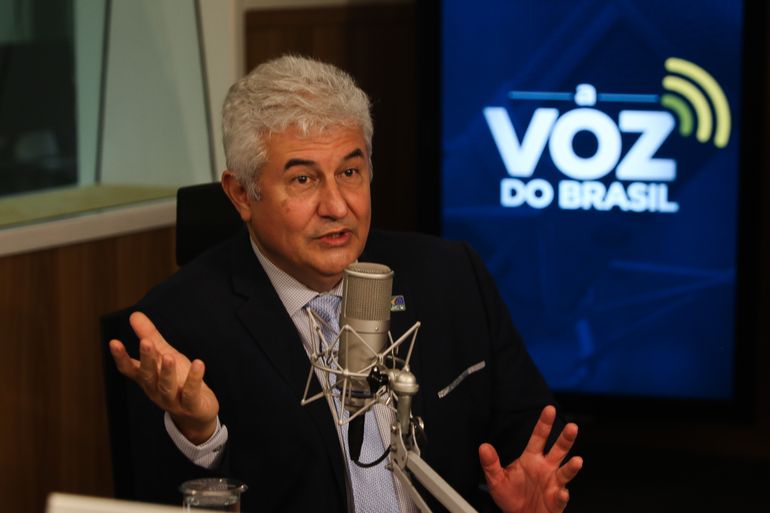 O ministro da Ciência e Tecnologia, Marcos Pontes, participa do programa A Voz do Brasil