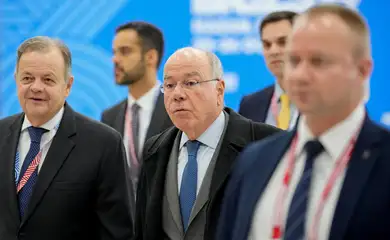 Brazilian Foreign Minister Mauro Vieira arrives at BRICS Summit in Kazan, Russia, Thursday, Oct. 24, 2024.     Alexander Zemlianichenko/Pool via REUTERS
