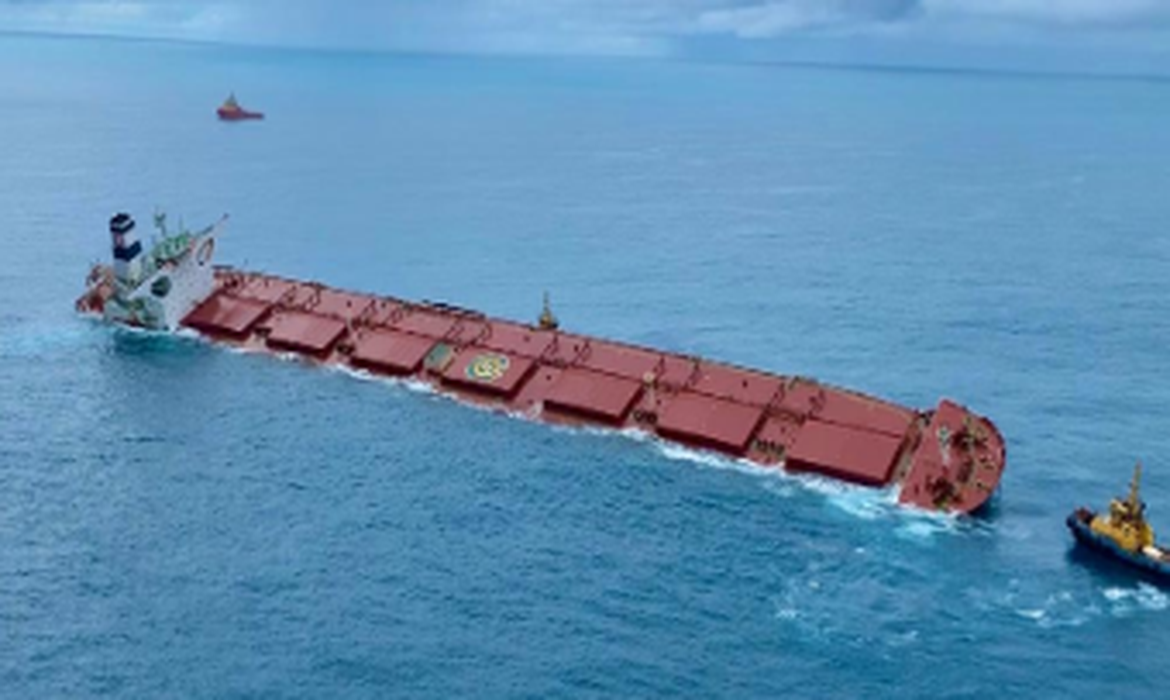 O incidente ocorreu no dia 24 de fevereiro, após o navio deixar o Terminal Marítimo de Ponta da Madeira, em São Luís, com destino à China