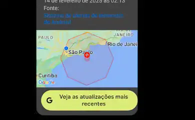 São Paulo (SP) 14/02/2025 -  Centro de Sismologia da USP nega terremoto após alerta do Google.
Print Paulo Pinto/Agência Brasil