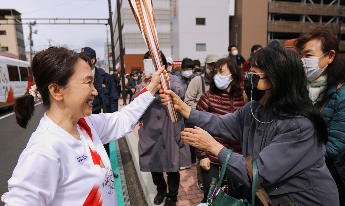 Revezamento da tocha olímpica em Fukushima, no Japão - Fukushima