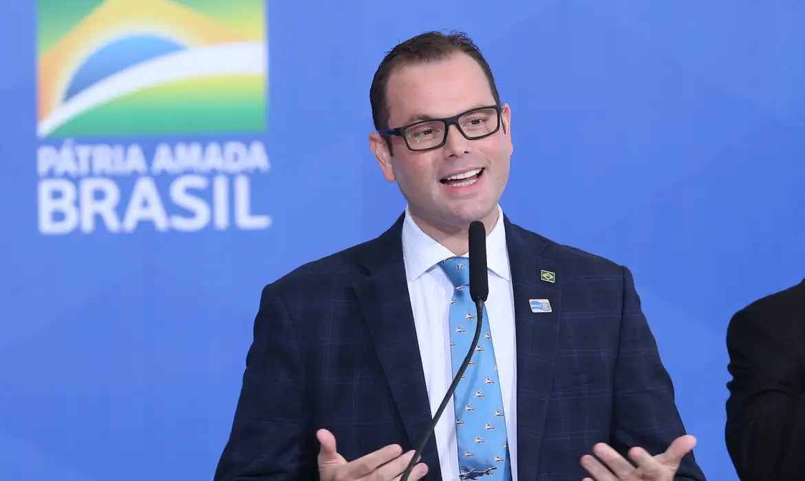 Secretário de Aquicultura e Pesca, Jorge Seif Júnior, durante lançamento do novo sistema nacional de recadastramento de pescadores profissionais.
