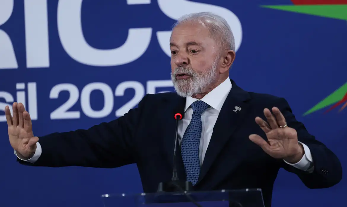 Rio de Janeiro (RJ), 07/07/2025 - Presidente Luiz Inácio Lula da Silva, durante pronunciamento ao final do Brics.
Foto: Joédson Alves/Agência Brasil