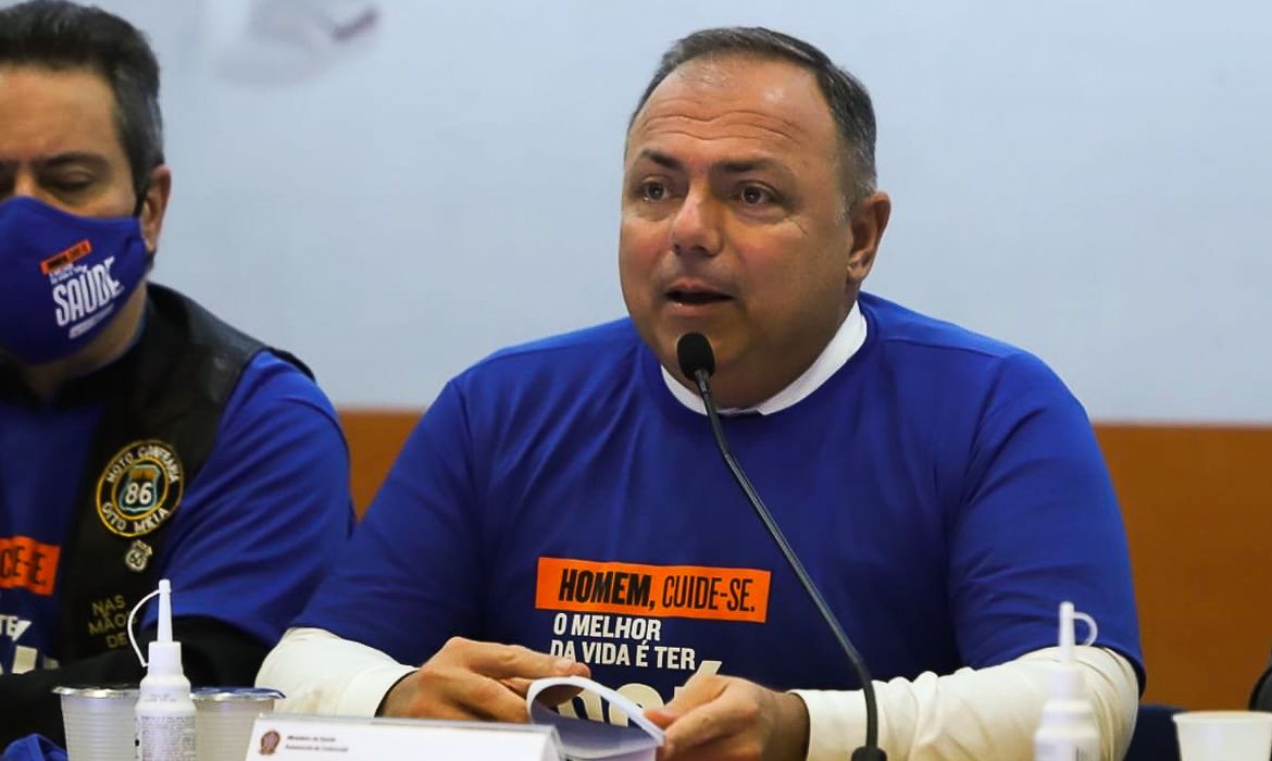 O ministro da Saúde, Eduardo Pazuello, participa do lançamento da campanha Novembro Azul no Ministério da Saúde