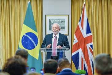 Londres, Inglaterra, 06.05.2023 – 06.05.2023 - Presidente da República, Luiz Inácio Lula da Silva, faz declaração à imprensa após a coroação do Rei Charles III. Londres - Inglaterra. Foto: Ricardo Stuckert/PR