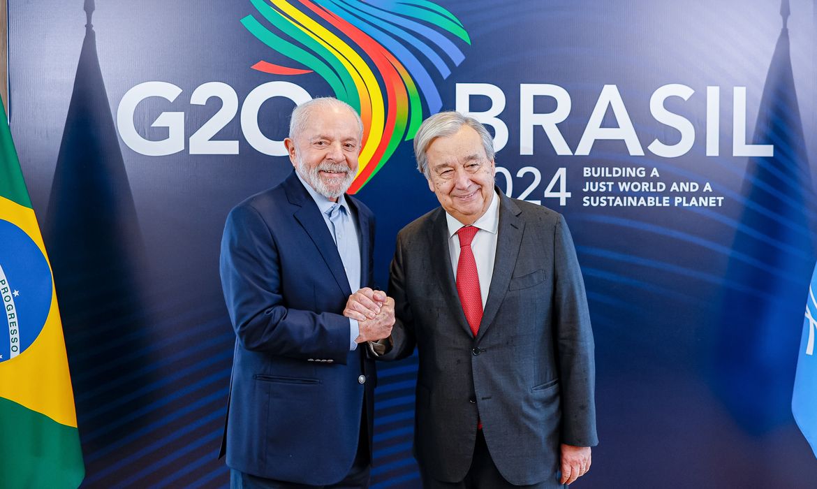 Rio de Janeiro (RJ), 16/11/2024 - Presidente da República, Luiz Inácio Lula da Silva durante reunião com o Secretário-Geral da Organização das Nações Unidas, António Guterres no G20 Brasil. Foto: Ricardo Stuckert/PR