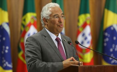 Basília - O primeiro-ministro de Portugal, António Costa, durante reunião de trabalho, seguida declaração à imprensa (Valter Campanato/Agência Brasil)