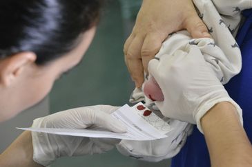 Teste do pezinho no Hospital Regional de Taguatinga (HRT).