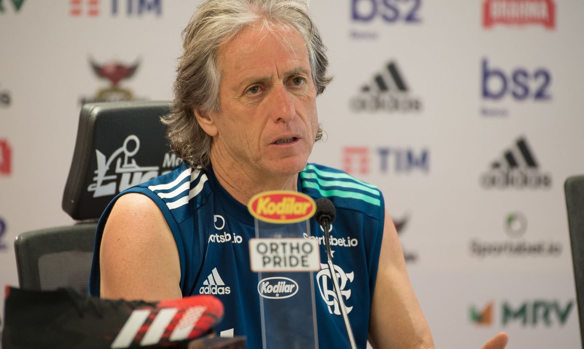 O técnico Jorge Jesus, do Flamengo, está com futuro indefinido.