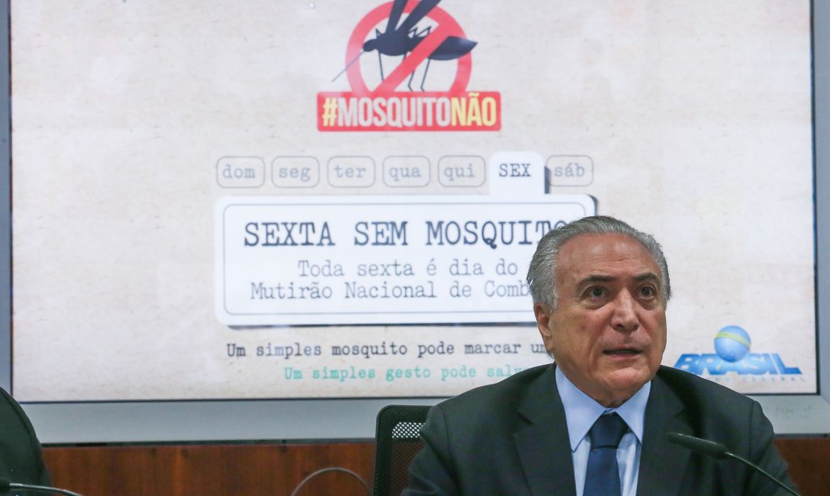 Brasília - O presidente Michel Temer participa da abertura do Dia Nacional de Combate ao Mosquito Transmissor da Dengue, Zika e Chikungunya. (Antonio Cruz/ Agência Brasil)