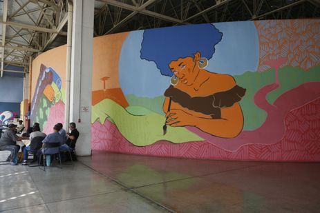 São Paulo SP 06/10/2023 - Especial Hip Hop - Grafiteira Soberana Ziza no Centro Cultural da Juventude. Foto Paulo Pinto/Agência Brasil