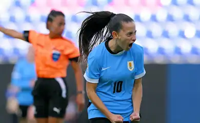Equador - 18/07/2025 - Belén Aquino, atacante do Internacional, faz golaço e perde pênalti em 1º triunfo da Celeste no torneio. Foto: Staff Images Woman/Conmebol
