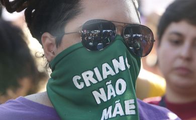 São Paulo  SP 23/06/202 Ato no MASP contra o Projeto de Lei (PL) 1.904/24, que equipara o aborto de gestação acima de 22 semanas ao homicídio. Foto Paulo Pinto/Agencia Brasil