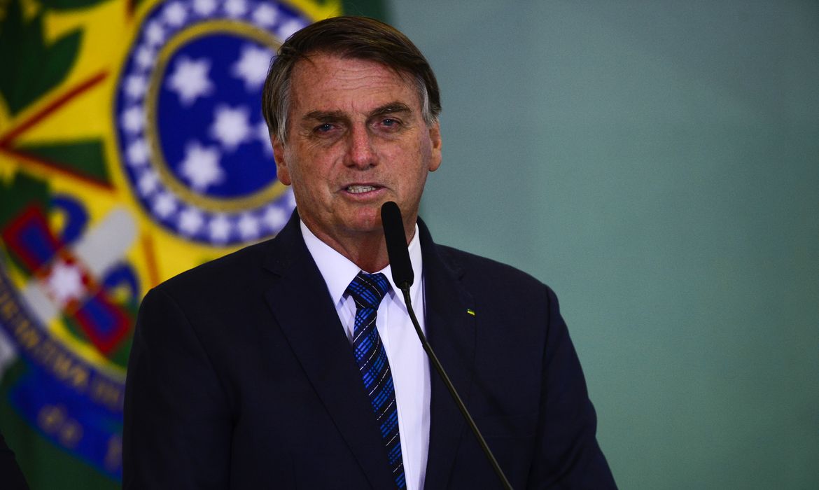 O presidente Jair Bolsonaro participa do lançamento da Agenda Prefeito + Brasil, no Palácio do Planalto.