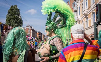 People attend the Copenhagen Pride parade in Copenhagen, Denmark August 19, 2023. Ritzau Scanpix/Emil Nicolai Helms/via REUTERS
