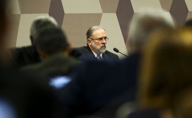 Antônio Augusto Brandão de Aras, indicado para o cargo de procurador-geral da República, durante sabatina na Comissão de Constituição e Justiça (CCJ) do Senado