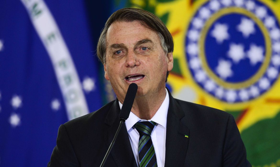 O presidente Jair Bolsonaro durante solenidade de Ação de Graças, no Palácio do Planalto.