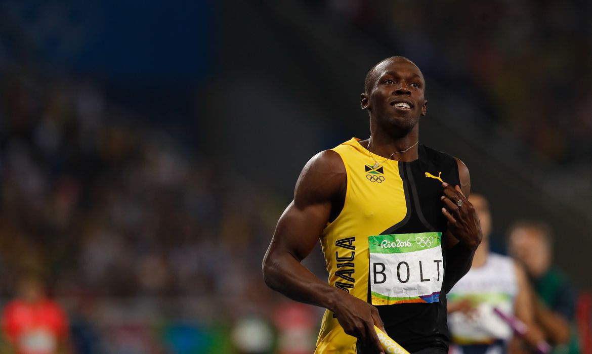 Rio de Janeiro - Usain Bolt ganha terceiro ouro nos Jogos Rio 2016 ao vencer o revezamento 4 x 100m com Asafa Powell, Yohan Blake e Nickel Ashmeade no  Estádio Olímpico (Fernando Frazão/Agência Brasil)