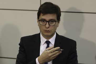 O secretário de Trabalho do Ministério da Economia, Bruno Dalcolmo, durante divulgação de dados do Cadastro Geral de Empregados e Desempregados (Caged) de janeiro de 2019.