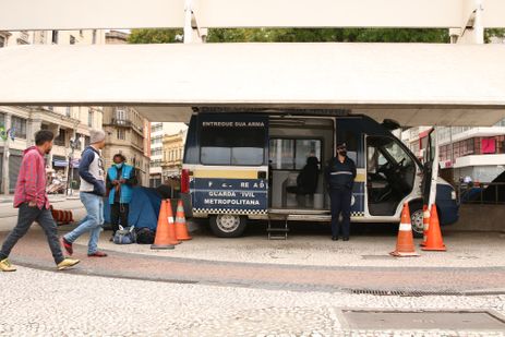 Rovena Rosa/Agência Brasil São Paulo - Base da Guarda Civil Metropolitana - GCM na praça do Patriarca, região central.