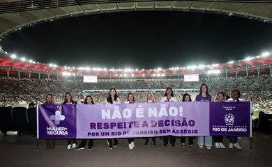 Rio de Janeiro (RJ), 12.07.2024 - Campanha de segurança das mulheres no Maracanã. Foto: Eliane Carvalho/Governo do Estado do RJ