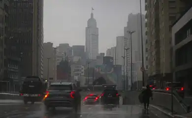 São Paulo (SP), 16/01/2025 -  Forte chuva no centro de São Paulo no final da tarde. Foto: Paulo Pinto/Agência Brasil