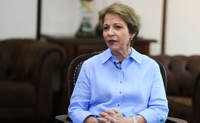 A ministra da Agricultura, Pecuária e Abastecimento, Tereza Cristina, participa do programa A Voz do Brasil