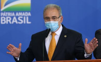 O ministro da Saúde, Marcelo Queiroga,  participa de Cerimônia de Liberação de Recursos para Atenção Primária à Saúde no Enfrentamento da Covid-19