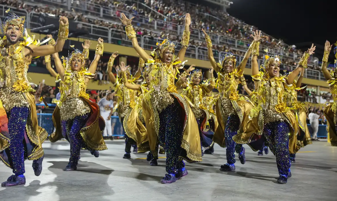Rio de Janeiro (RJ), 05/03/2025 – Portela encerra o terceiro dia de carnaval do grupo Especial na Marquês de Sapucaí, na região central do Rio de Janeiro. Foto: Tomaz Silva/Agência Brasil