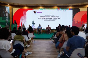 Belém (PA), 19/11/2025 - A ministra das Mulheres, Márcia Lopes, participa do Evento de Alto Nível. Desenhando o futuro: mulheres, clima e justiça, no Pavilhão Brasil, na Blue Zone. Foto: Tânia Rêgo/Agência Brasil