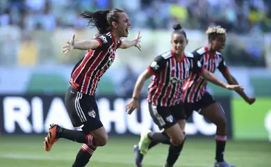 São Paulo (SP), 13/09/2024 - Jogadoras do time do São Paulo durante partida válida pelo Campeonato Brasileiro de Futebol Feminino - Séria A. Foto: CBF/Divulgação