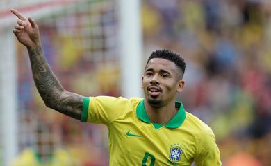 Copa América 2019: Gabriel Jesus comemora o primeiro gol do Brasil contra Honduras