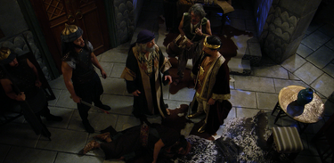 Jetro tenta socorrer Menahem, mas é preso pelo rei Balaque
