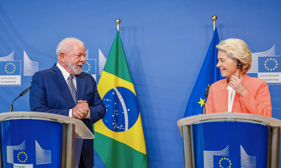 Bruxelas (BE) 17/07/2023 - O presidente, Luiz Inácio Lula da Silva, durante encontro bilateral com a presidenta da Comissão Europeia, Ursula von der Leyen, em Bruxelas, na Bélgica.
Foto:Ricardo Stuckert/PR