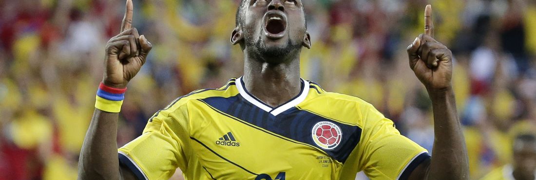 O autor do segundo gol da Colômbia, Jackson Martinez