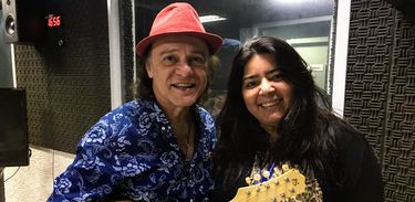 Armandinho e Gláucia Araújo no estúdio da Rádio Nacional do Rio de Janeiro