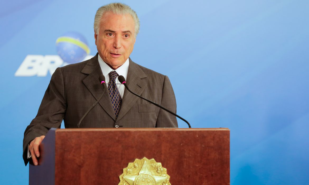 Brasília - Presidente Michel Temer discursa durante lançamento do Programa de Renovação da Frota de Ônibus do Sistema de Transporte Público do Brasil, o Refrota 17 (Marcos Corrêa/PR)