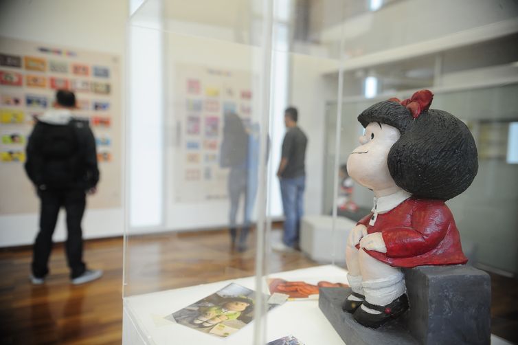 Uma das personagens mais queridas e famosas da América Latina, Mafalda comemora 51 anos com exposição inédita na Biblioteca Parque Estadual, no centro da cidade (Tânia Rêgo/Agência Brasil)