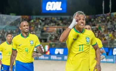Omã, 04/05/2025 - Partida de Beach Soccer entre Brasil e Itália. Foto: CBF/Divulgação