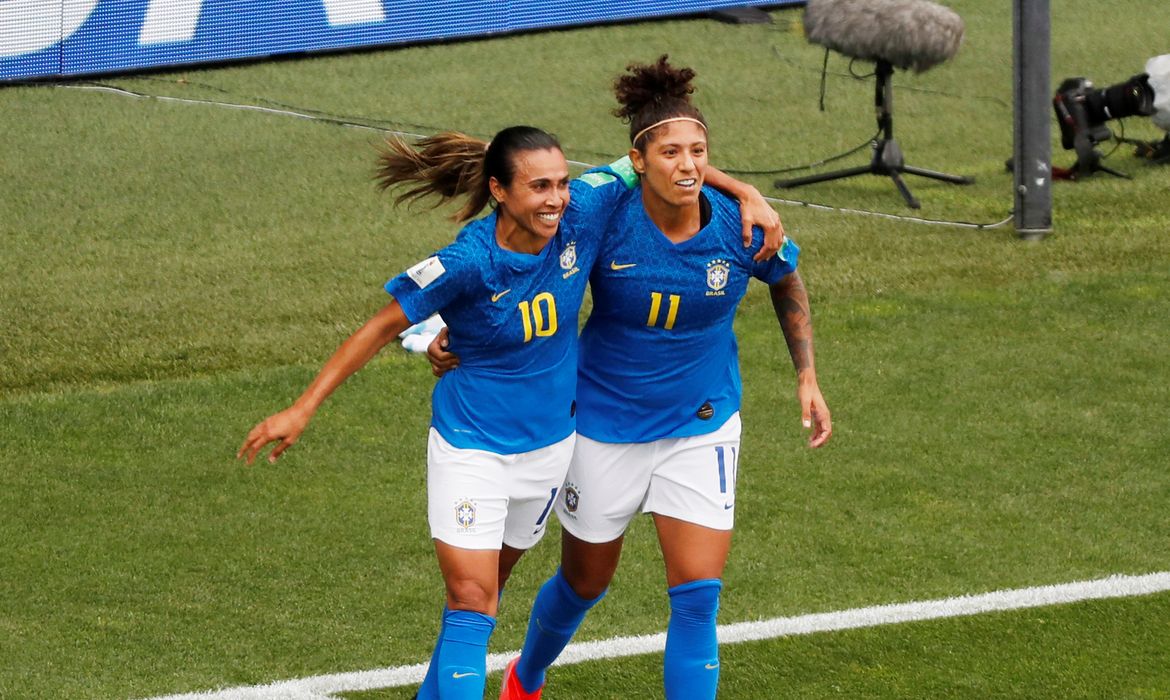 Atacantes da Seleção Brasileira, Marta e Cristiane, na Copa do Mundo de Futebol Feminino - França 2019. 