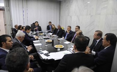 Presidente do Senado Federal, senador Davi Alcolumbre, realiza reunião de líderes. 