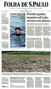 Capa do Jornal Folha de S. Paulo Edição 2024-07-18