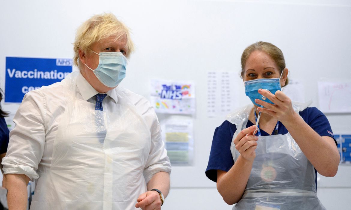 British PM Johnson visits COVID-19 vaccination centre near Ramsgate