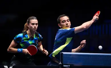 Eslovênia- 20/06/2025 - Hugo Calderano e Bruna Takahashi vão à final de torneio na Eslovênia. Foto  WTT/Divulgação