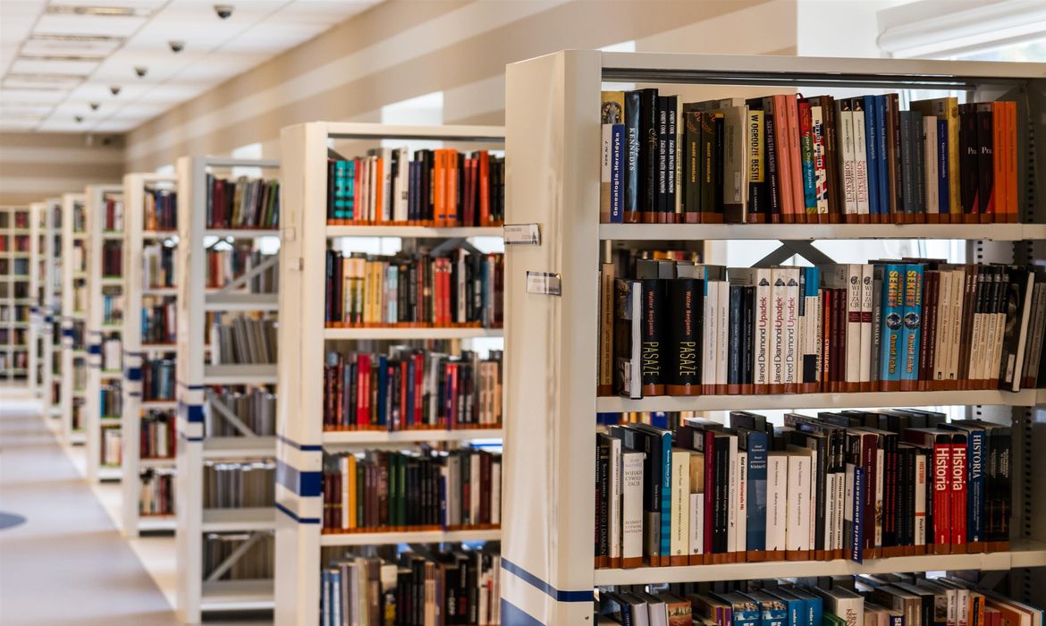 jarmoluk/PixaBay Biblioteca, Livros, Estantes de livros. Foto: jarmoluk/PixaBay