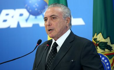 Brasília - O presidente interino, Michel Temer, durante pronunciamento à imprensa  (Wilson Dias/Agência Brasil)