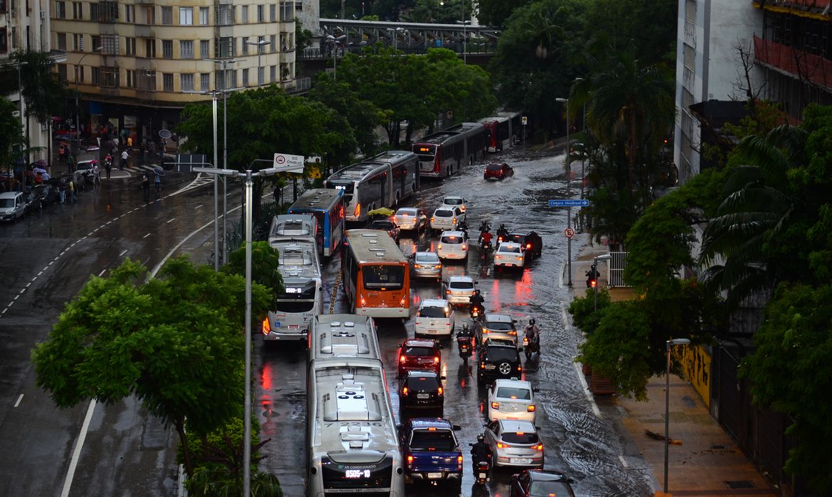 São Paulo - Fortes chuvas causam alagamento na região central da capital paulista  (Rovena Rosa/Agência Brasil)