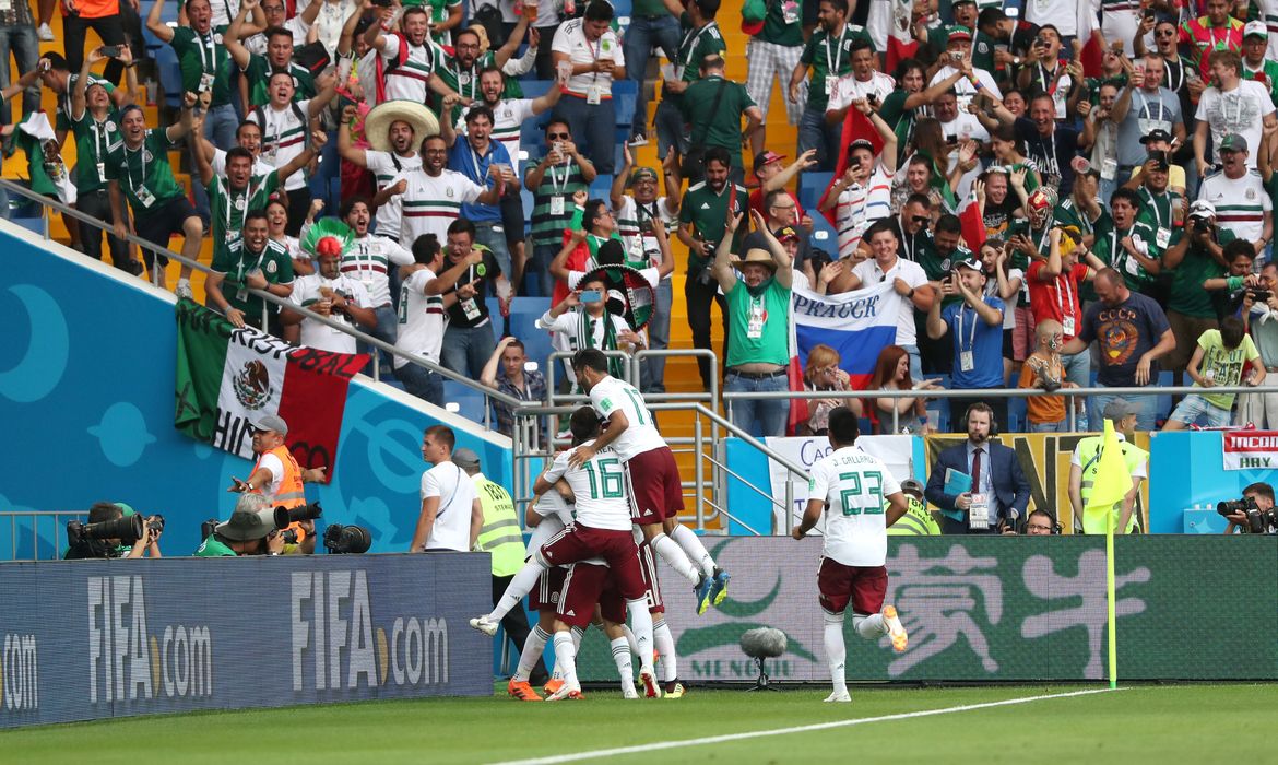 Copa 2018, México e Coréia, Gol México  REUTERS/Marko Djurica
