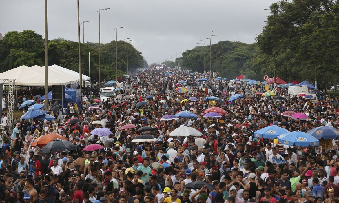 Brasília - Bloco de carnaval Raparigueiros agita foliões no Distrito Federal  (Valter Campanato/Agência Brasil)